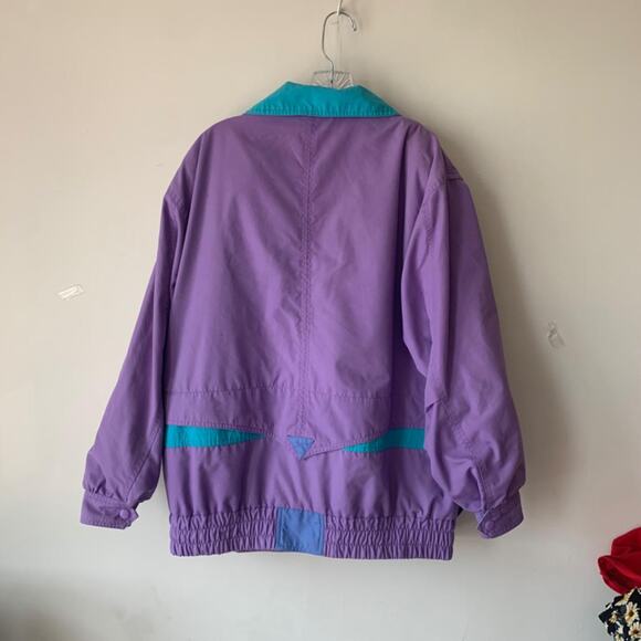 Vintage 90s Lifestyles Purple and Teal Grandma Jacket Size Medium - Picture 4 of 7